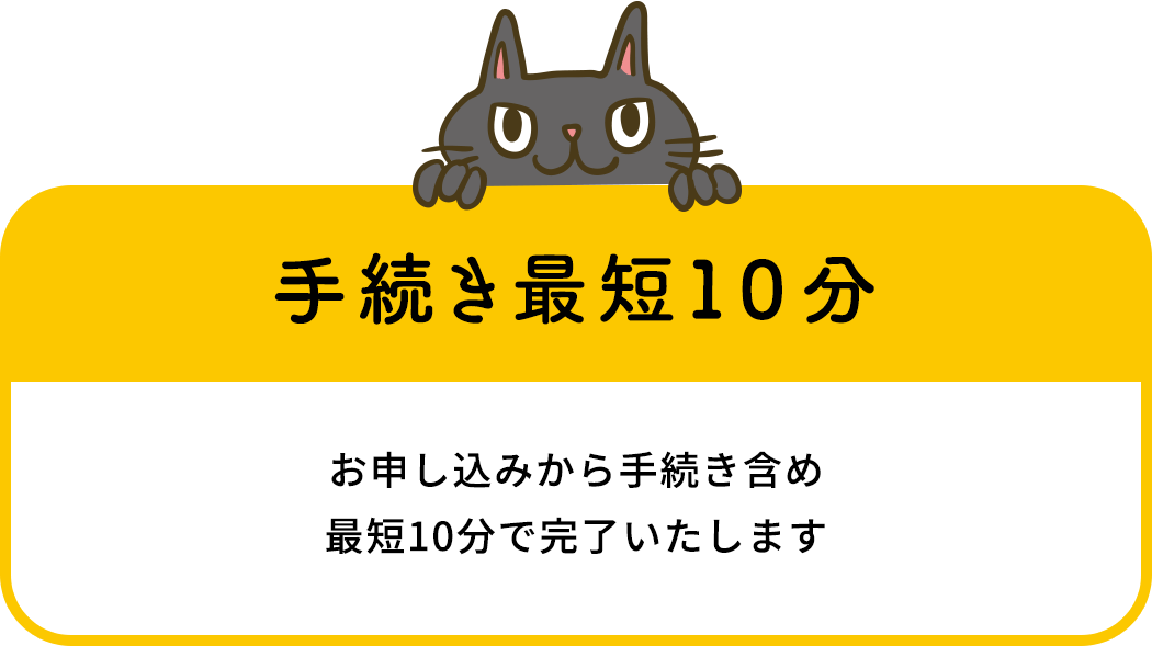 手続き最短１０分